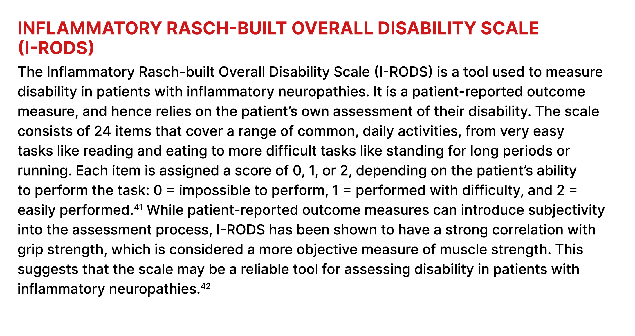 Inflammatory Rasch built Overall Disability Scale (I RODS) The Inflammatory Rasch built Overall Disability Scale (I R...