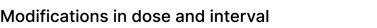 Modifications in dose and interval 